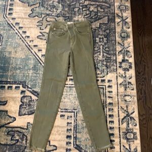Free People Dark Green Skinny Jeans